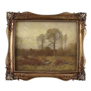 Home Decor Collection Ornate Gold Framed Fall Landscape Canvas Wall Art